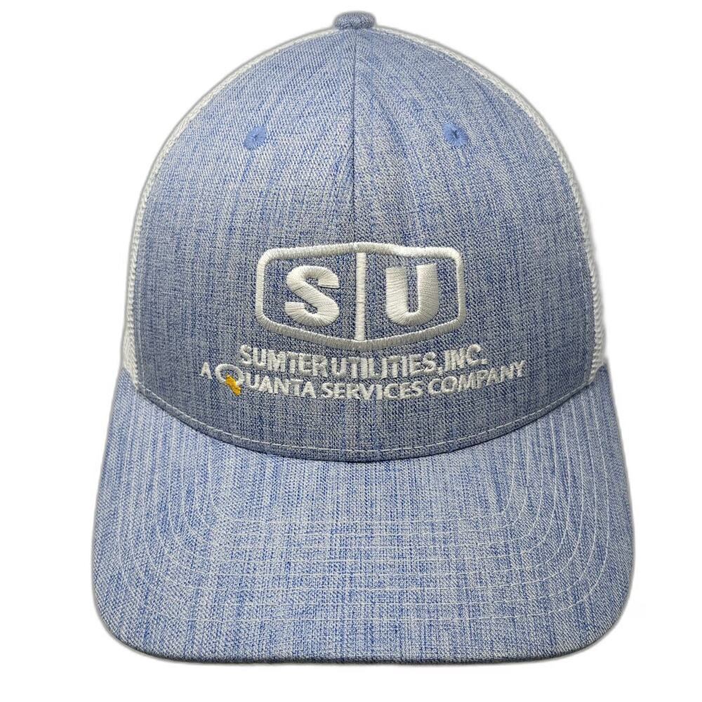 Fahrenheit Trucker Hat Blue One Size Sumter Utilities Quanta Services Heathered
